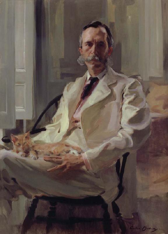 Cecilia Beaux Man with the Cat Sweden oil painting art